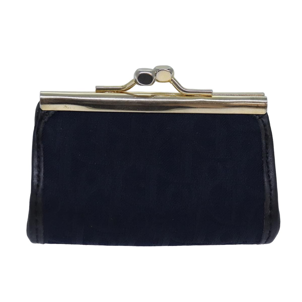 Christian Dior Trotter Canvas Gamaguchi Coin Purse Navy Auth yk13757 - 0