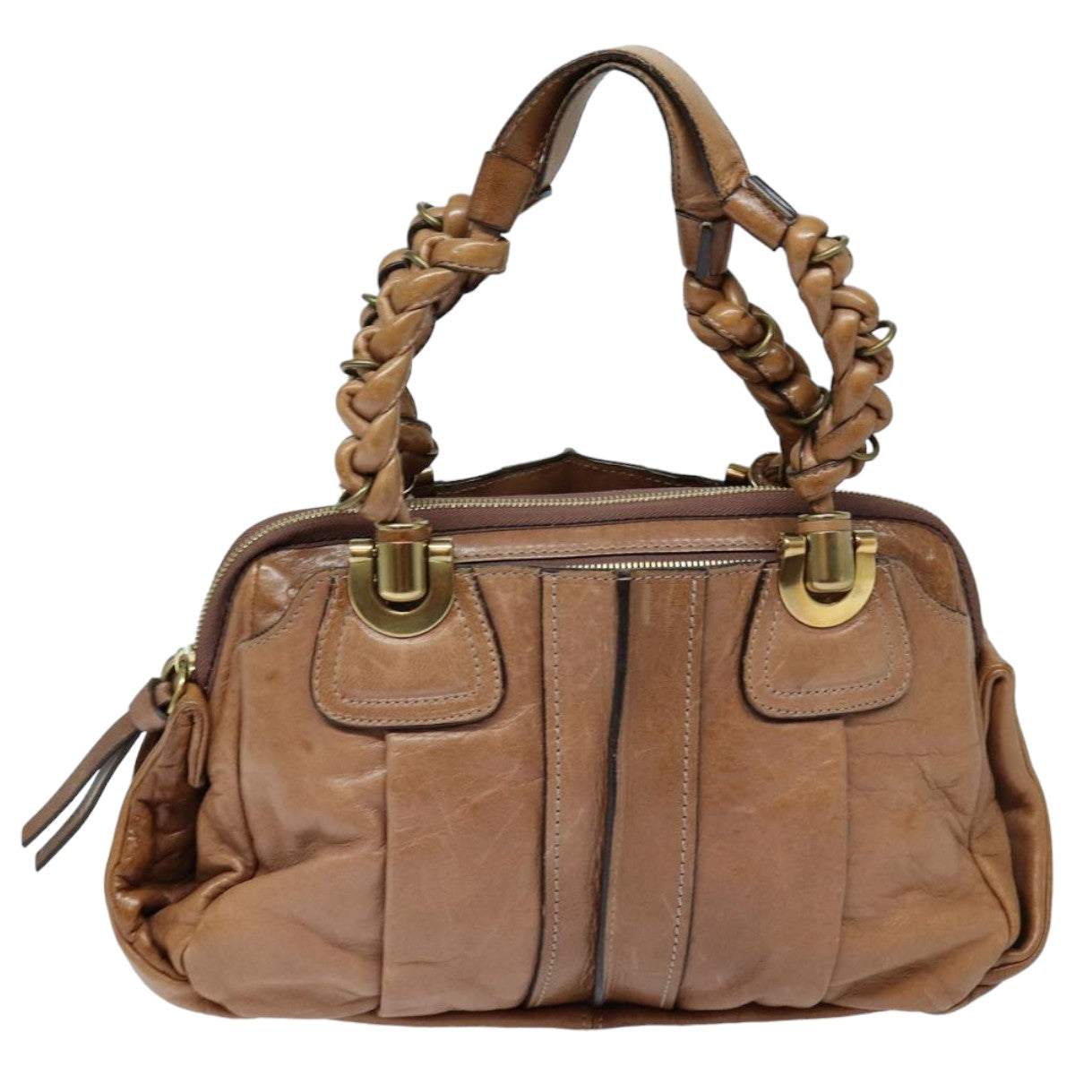 Chloe Hand Bag Leather Brown Auth yk13778