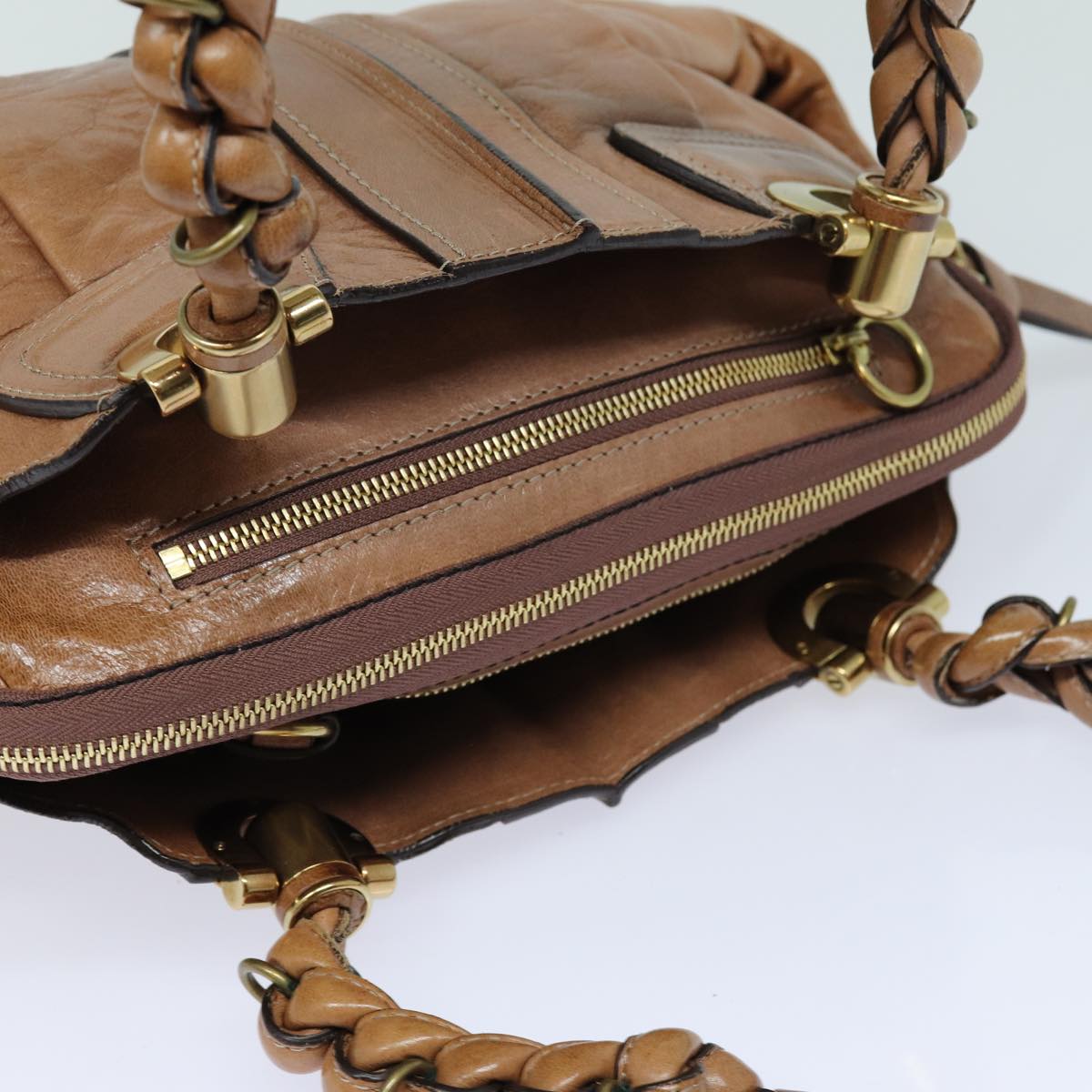 Chloe Hand Bag Leather Brown Auth yk13778