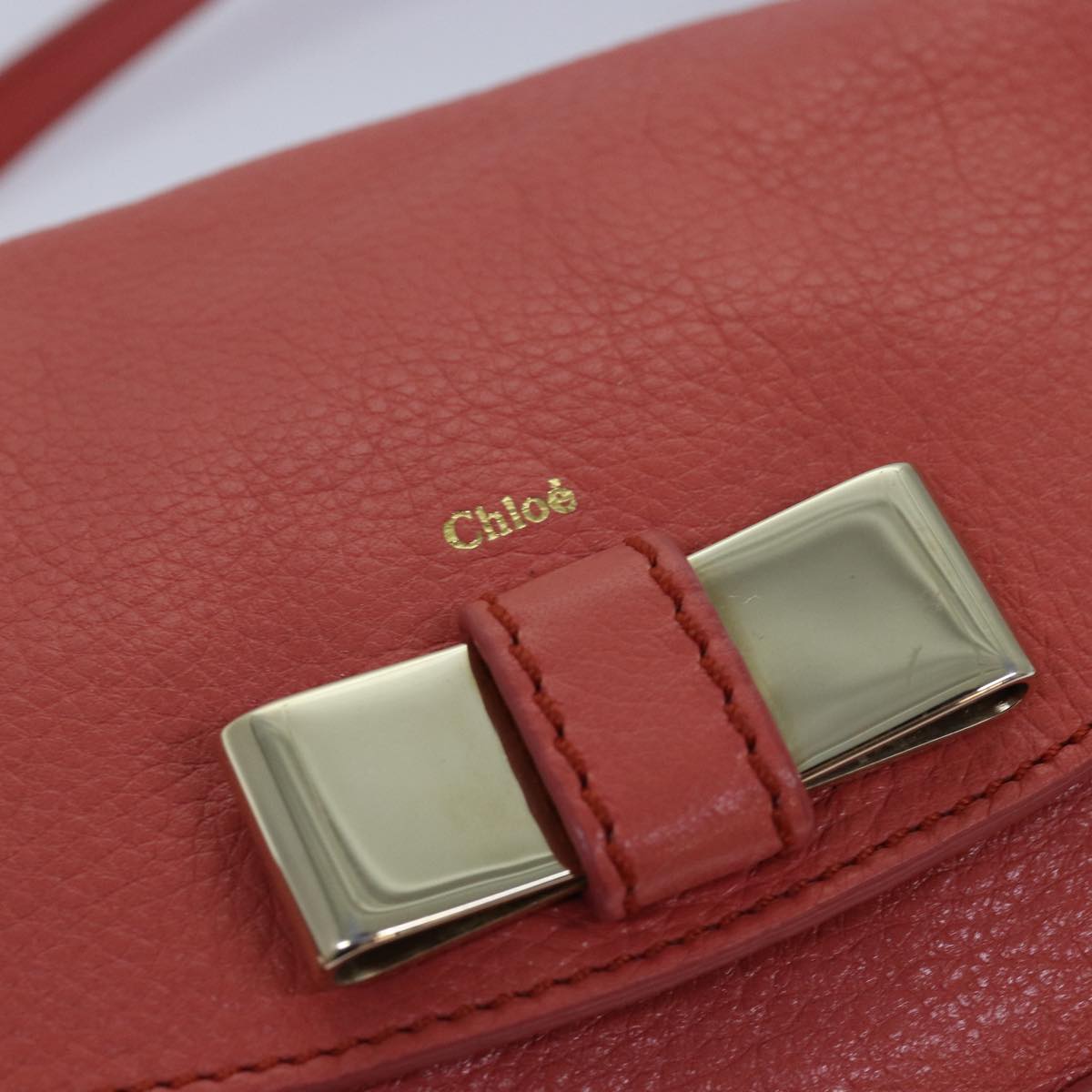 Chloe Lily Hand Bag Leather 2way Pink Auth yk13779