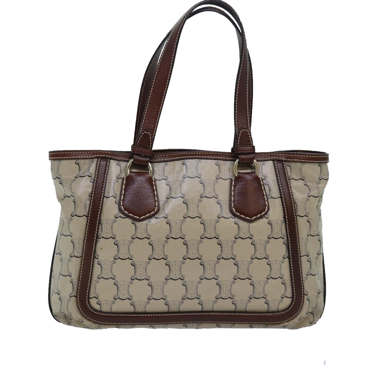 CELINE Paris Macadam Canvas Tote Bag Beige Auth yk13781 - 0