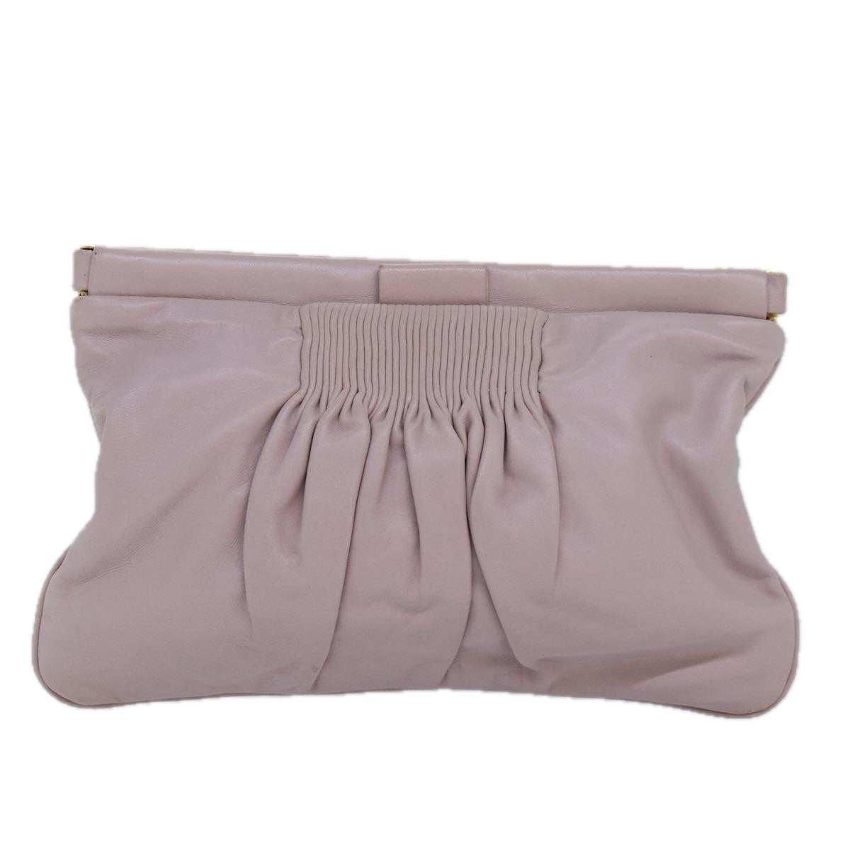 Miu Miu Clutch Bag Leather Pink Auth yk13790 - 0