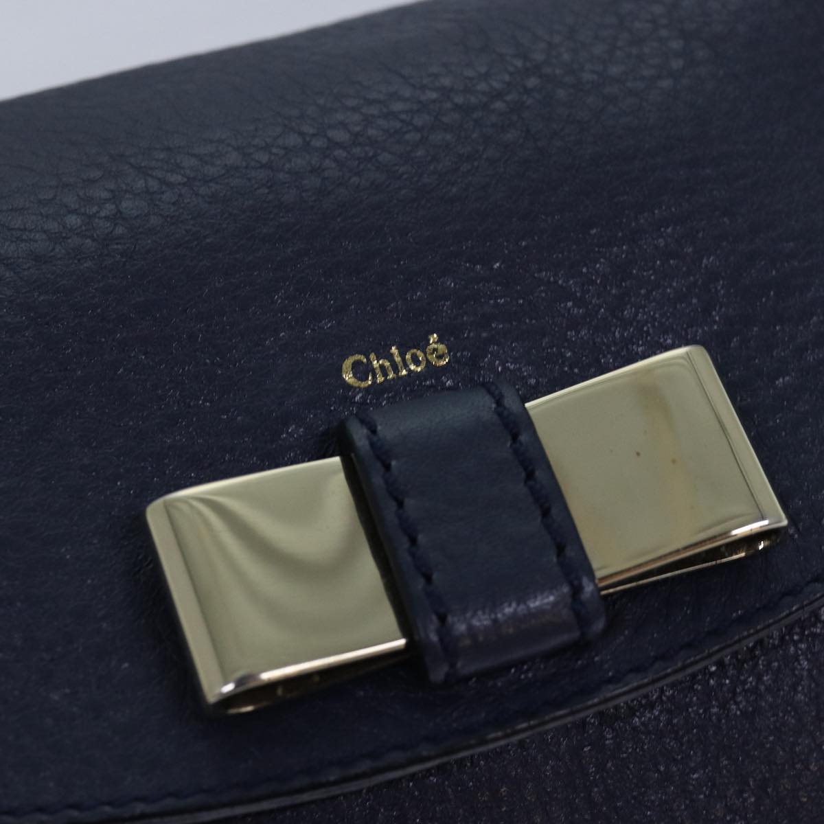 Chloe Lily Shoulder Bag Leather Navy Auth yk13791