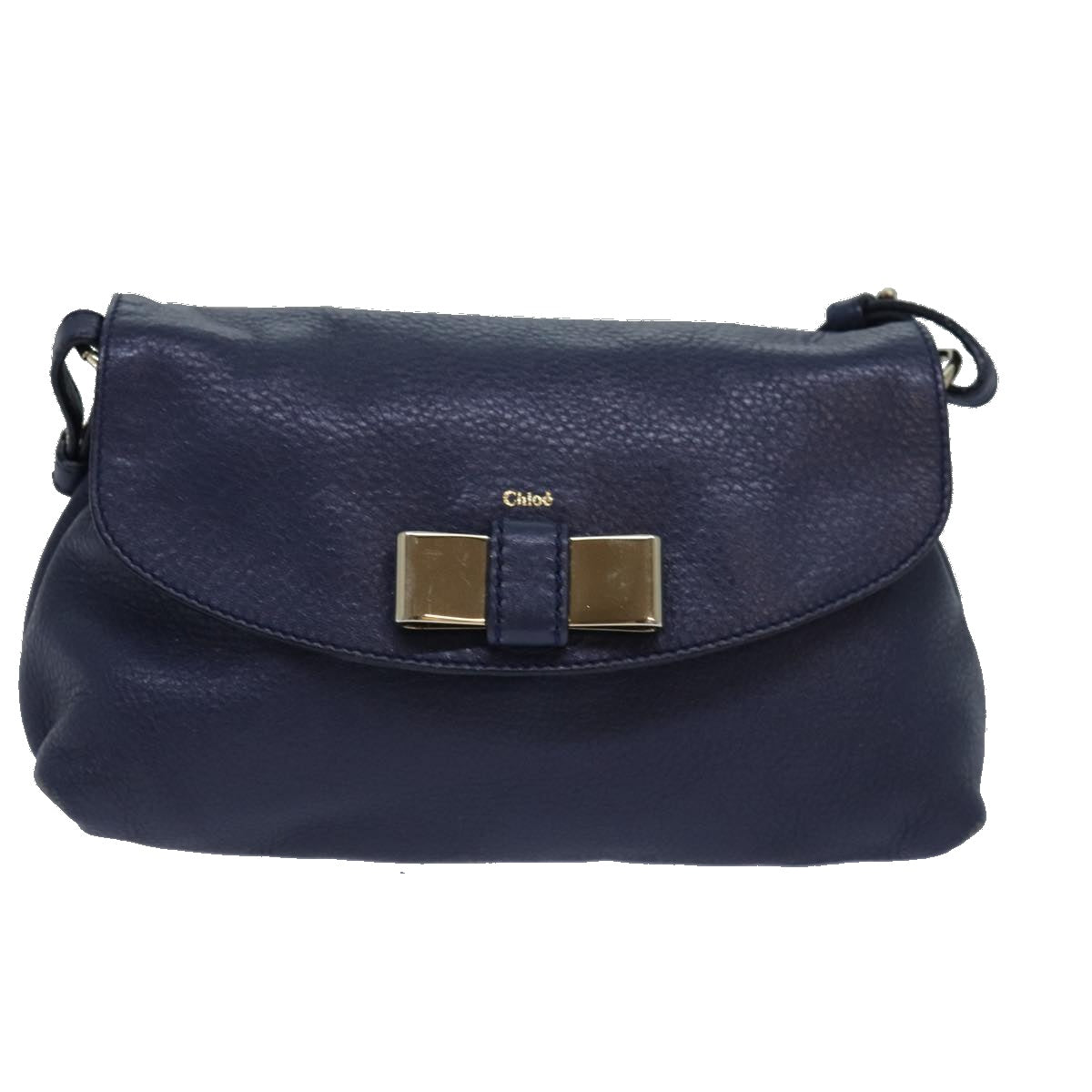 Chloe Lily Shoulder Bag Leather Navy Auth yk13791 - 0