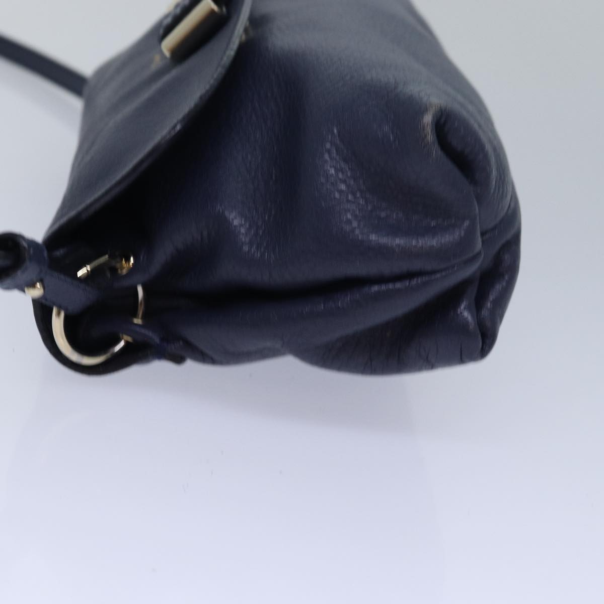 Chloe Lily Shoulder Bag Leather Navy Auth yk13791