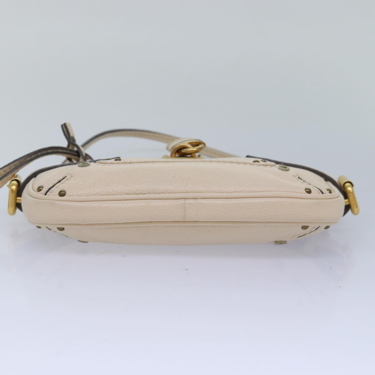 Chloe Paddington Accessory Pouch Leather Vanilla Auth yk13793