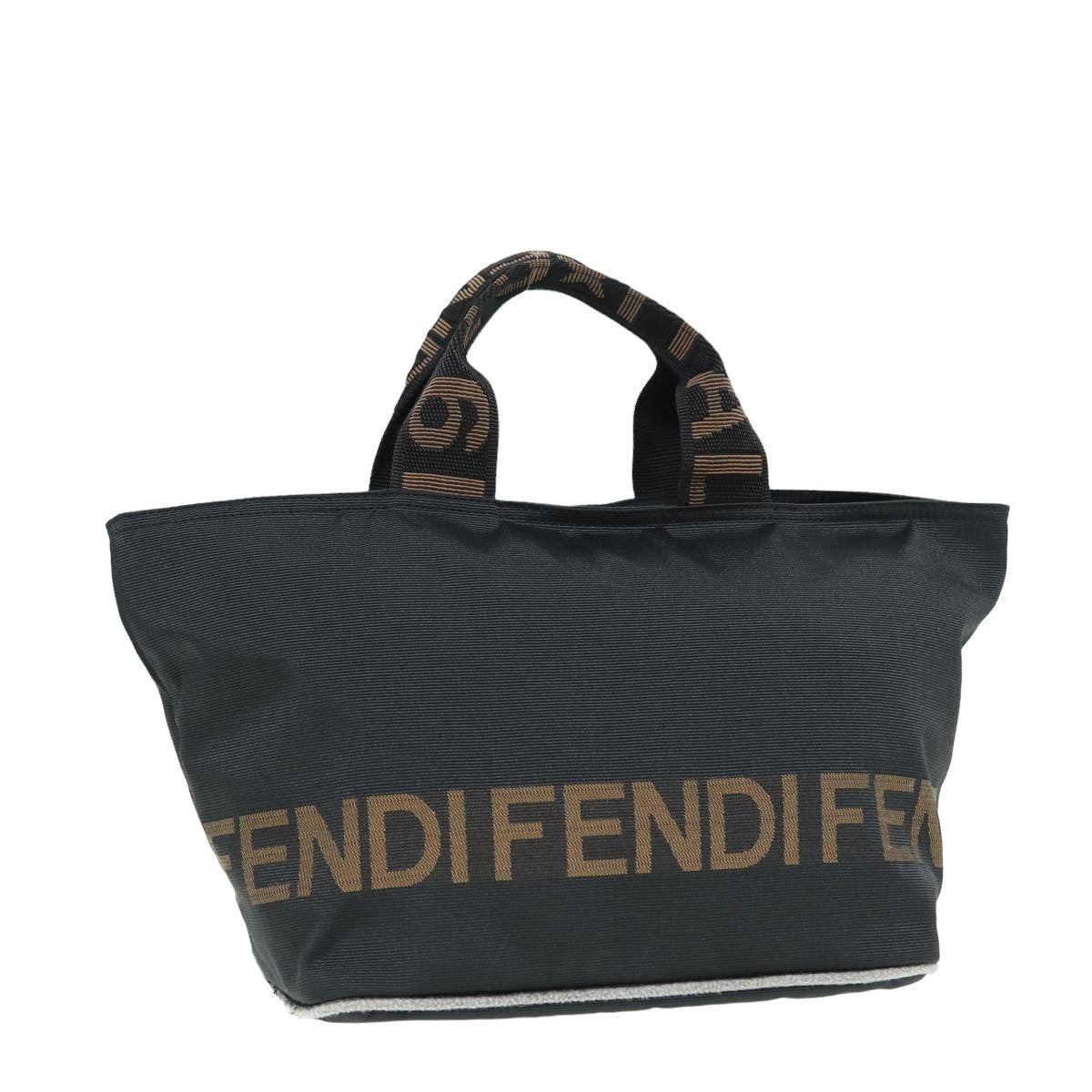 FENDI Hand Bag Nylon Black Auth yk13797