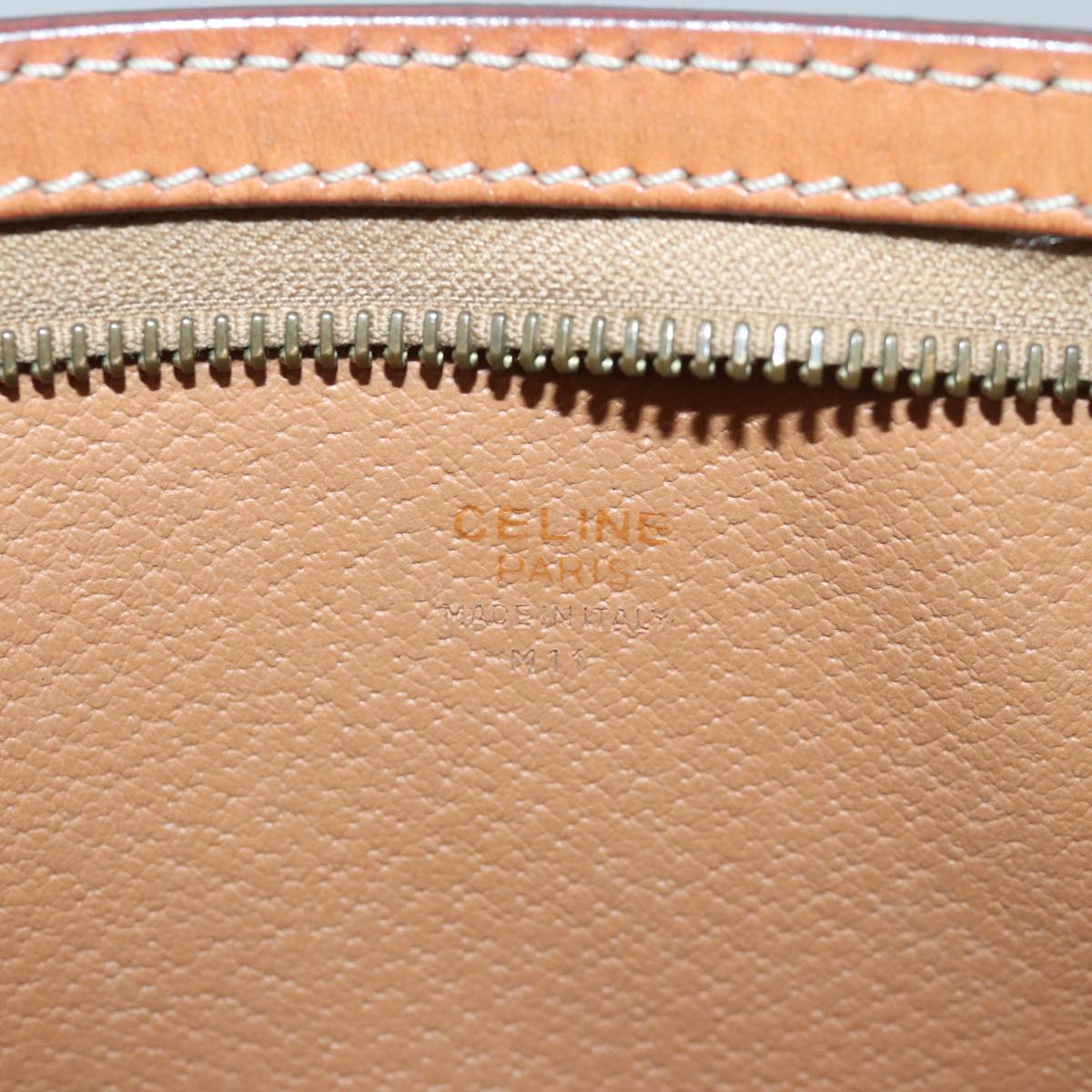 CELINE Macadam Canvas Clutch Bag PVC Leather Brown Auth yk13799