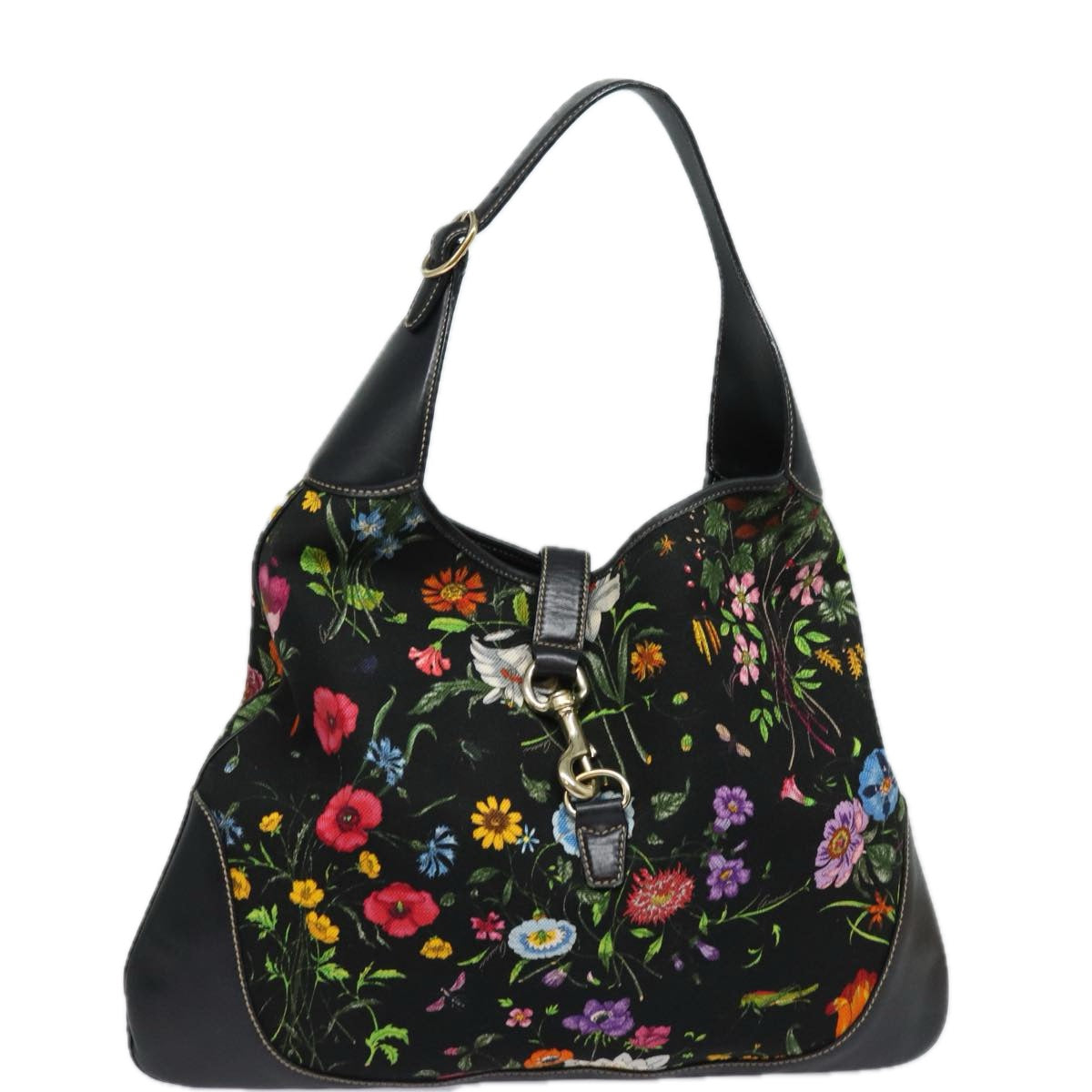 GUCCI Flora Jackie Shoulder Bag Canvas Multicolor 153693 Auth yk13815