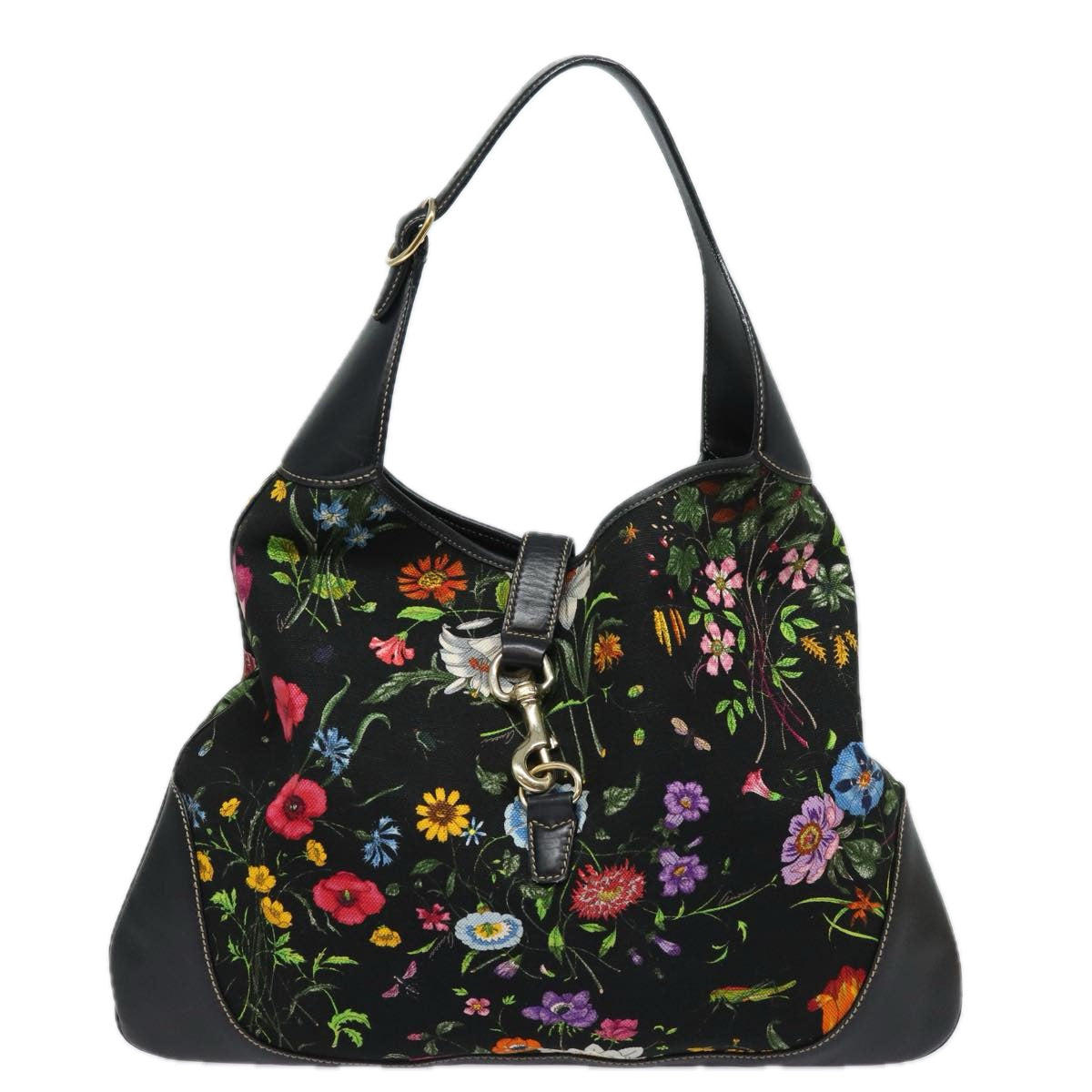 GUCCI Flora Jackie Shoulder Bag Canvas Multicolor 153693 Auth yk13815