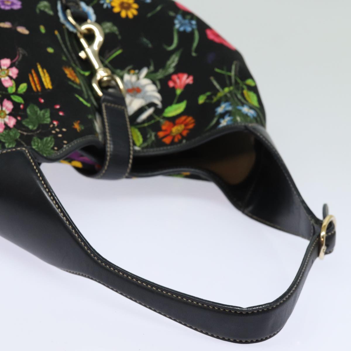 GUCCI Flora Jackie Shoulder Bag Canvas Multicolor 153693 Auth yk13815