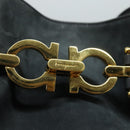 Salvatore Ferragamo Gancini Shoulder Bag Suede Navy Auth yk13840-17