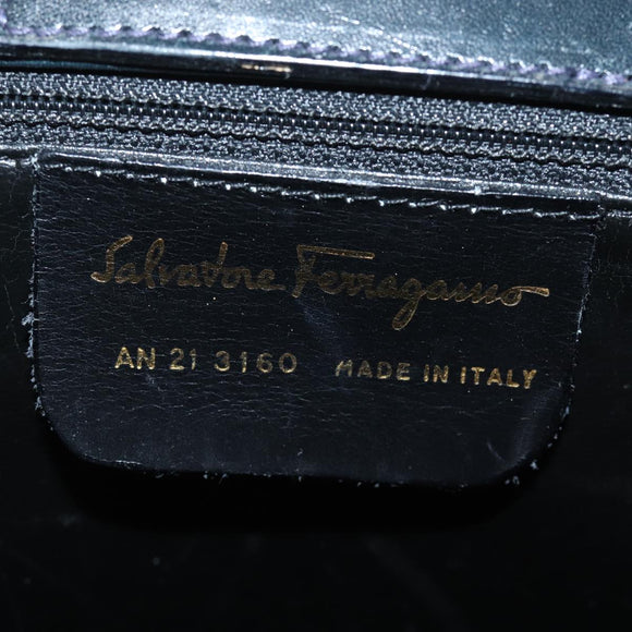 Salvatore Ferragamo Gancini Shoulder Bag Suede Navy Auth yk13840