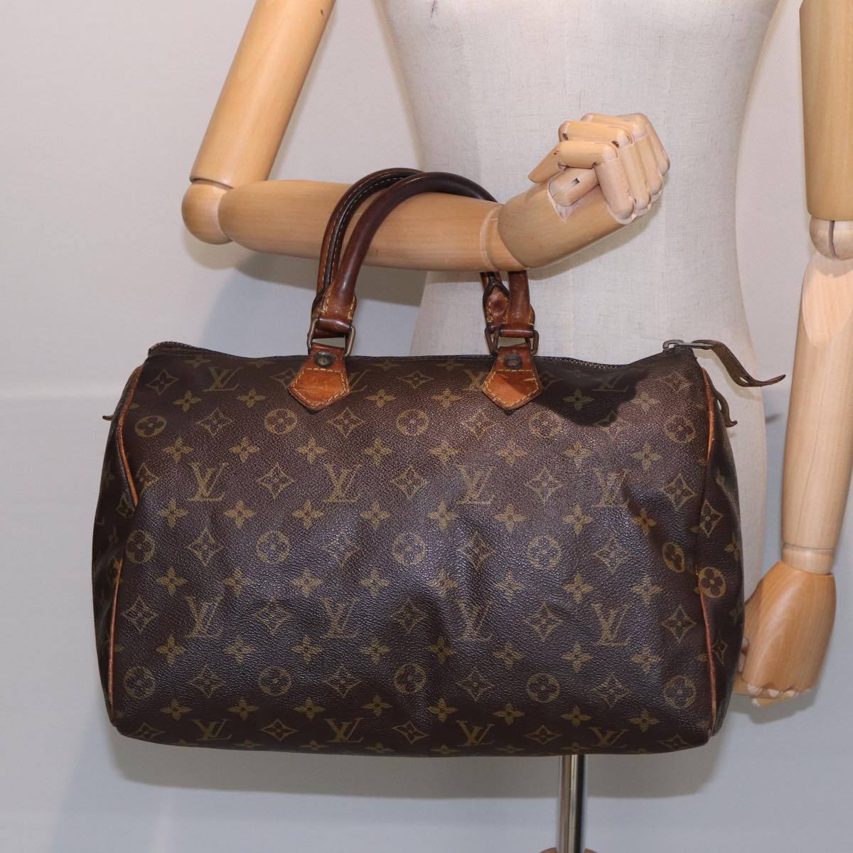 LOUIS VUITTON Monogram Speedy 35 Hand Bag M41524 LV Auth yk13849