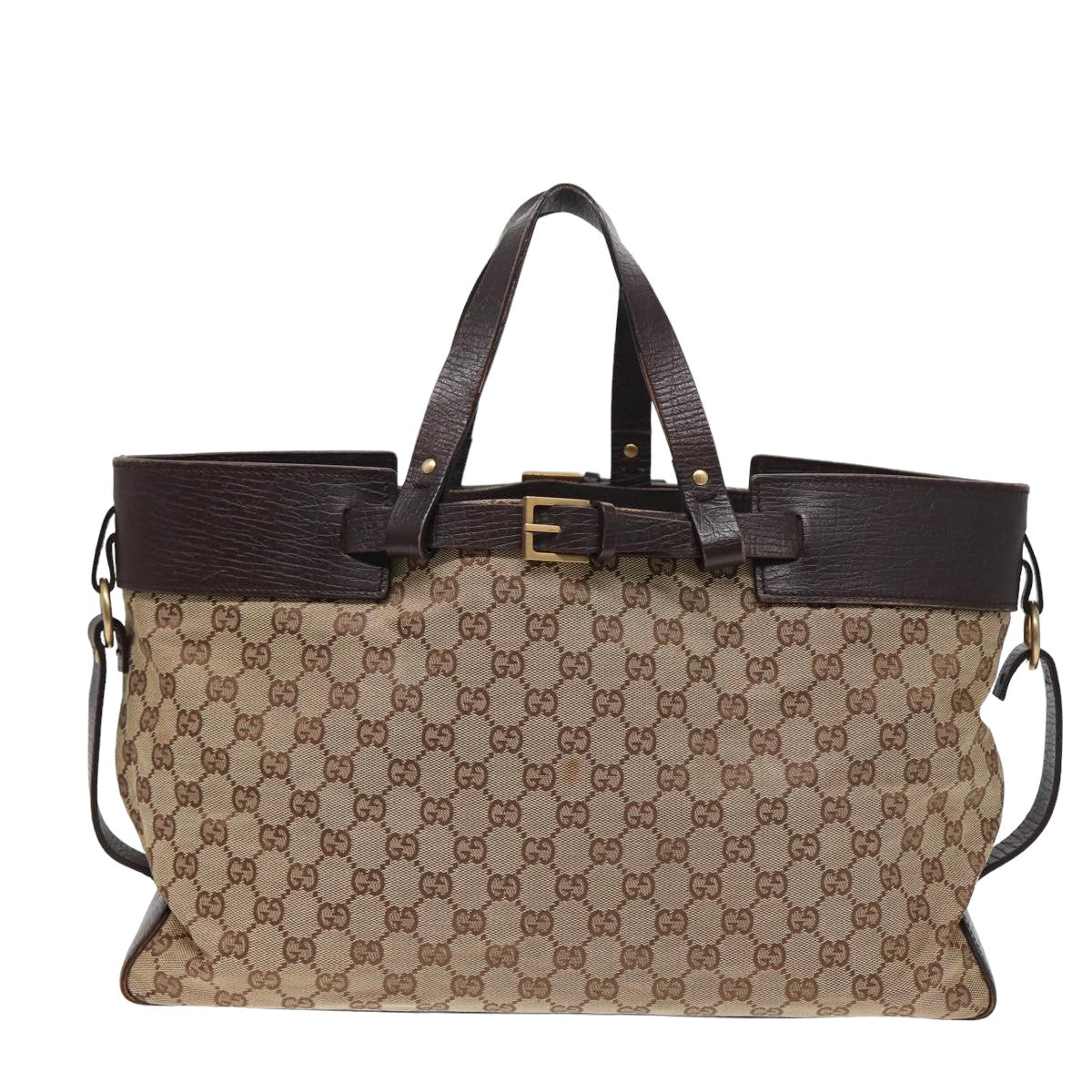 GUCCI GG Canvas Tote Bag Beige 106251 Auth yk13879