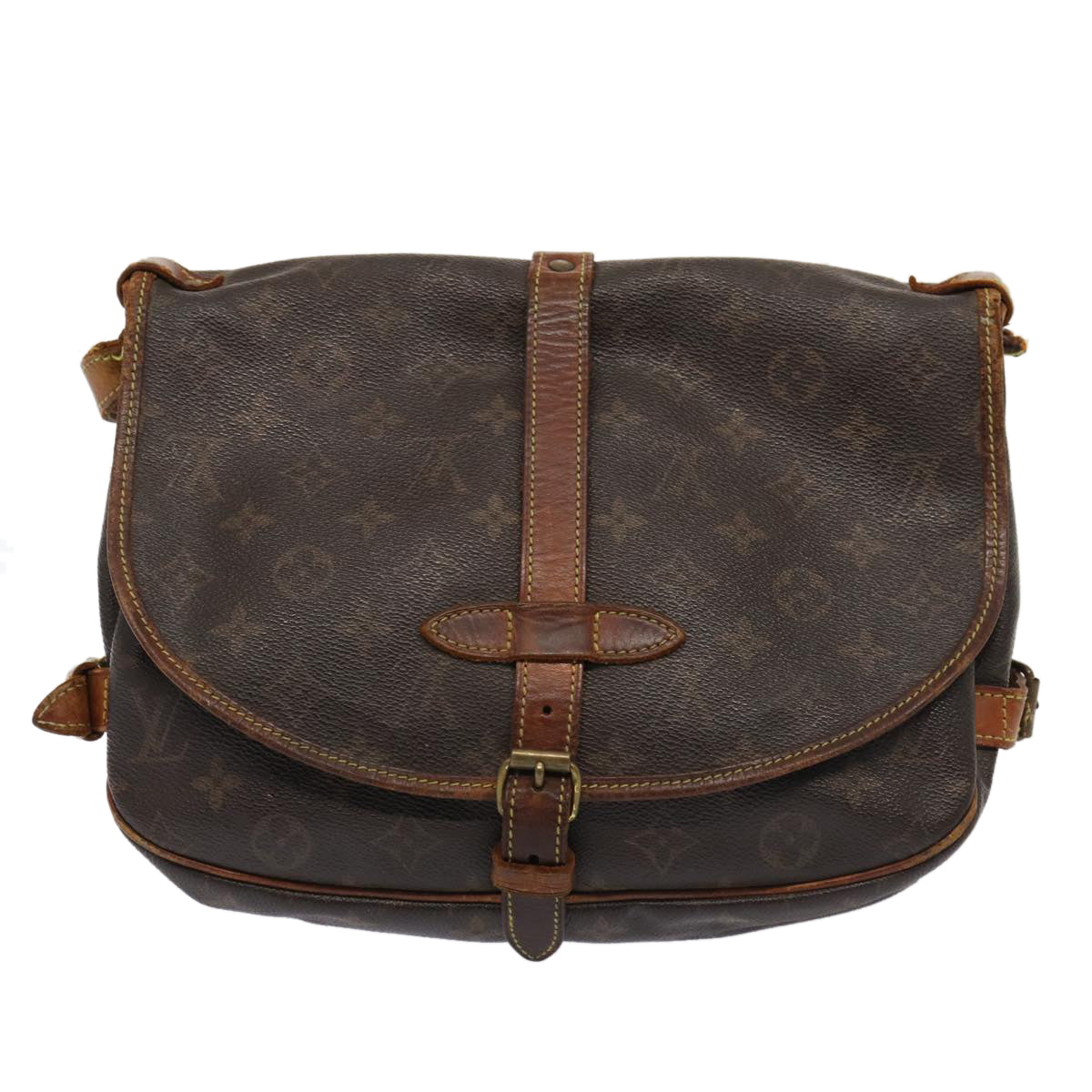 LOUIS VUITTON Monogram Saumur 30 Shoulder Bag M42256 LV Auth yk13898