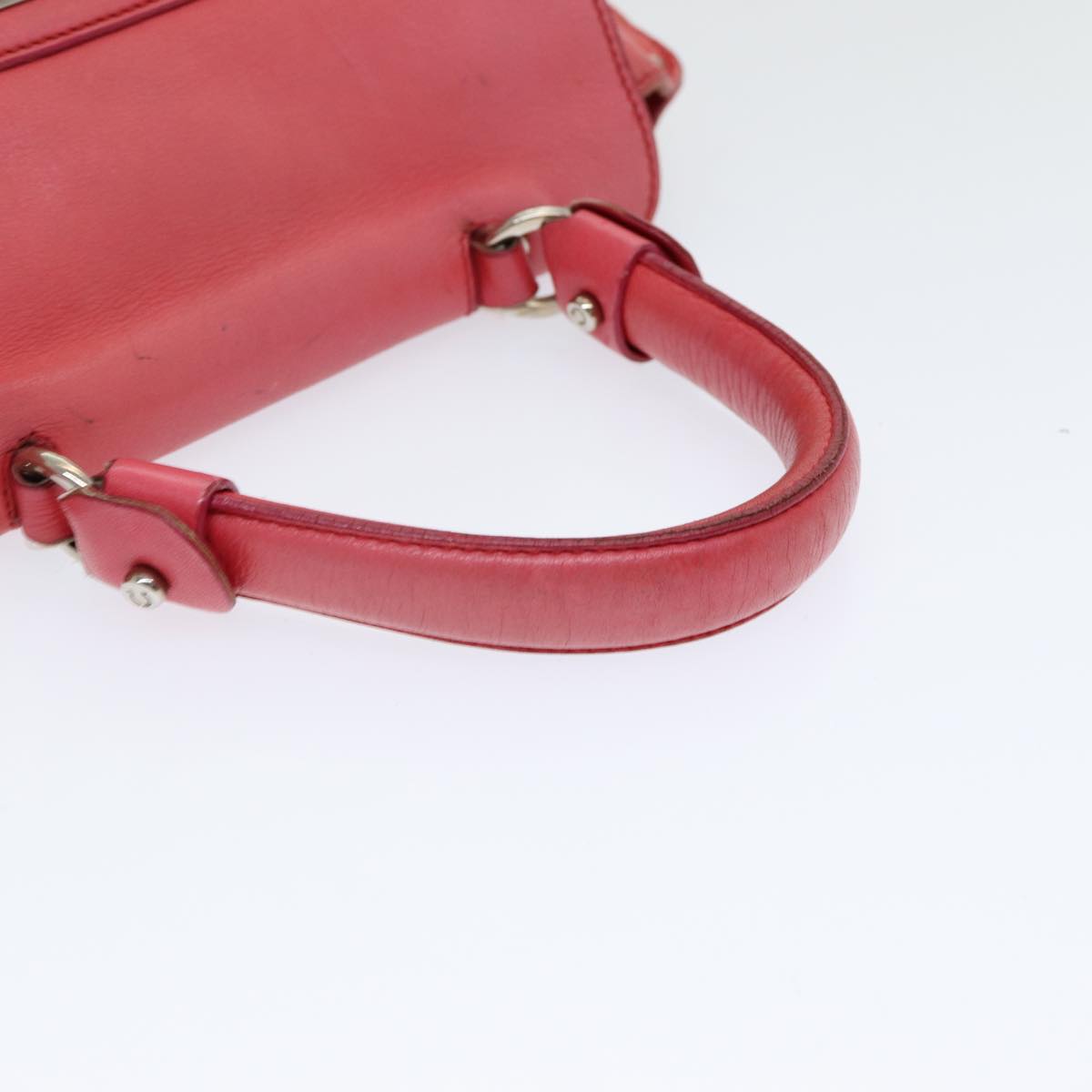 Salvatore Ferragamo Gancini Hand Bag Leather Pink Auth yk13909