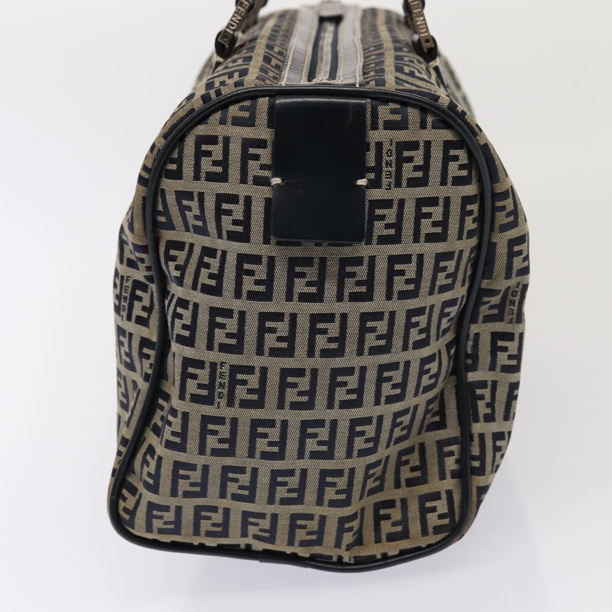 FENDI Zucchino Canvas Hand Bag Navy Auth yk13932