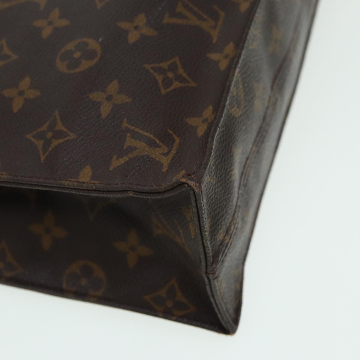 LOUIS VUITTON Monogram Sac Plat Hand Bag M51140 LV Auth yk13934