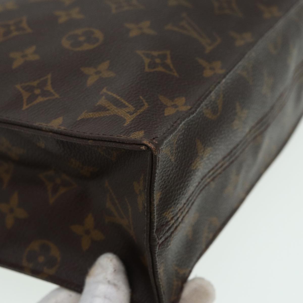 LOUIS VUITTON Monogram Sac Plat Hand Bag M51140 LV Auth yk13934