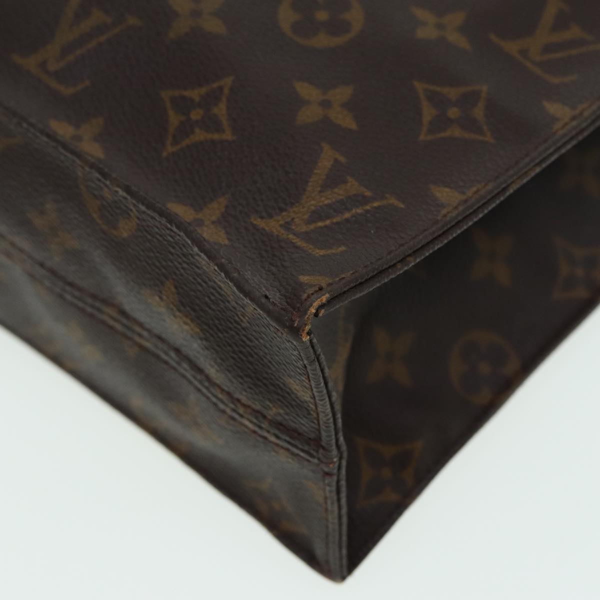 LOUIS VUITTON Monogram Sac Plat Hand Bag M51140 LV Auth yk13934