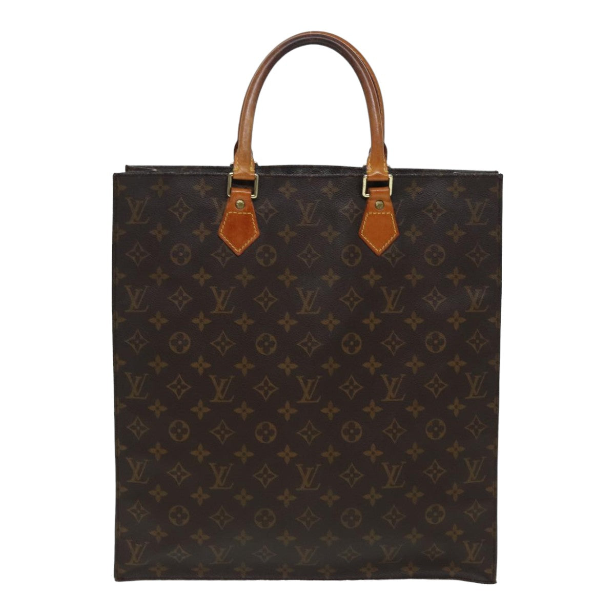 LOUIS VUITTON Monogram Sac Plat Hand Bag M51140 LV Auth yk13934