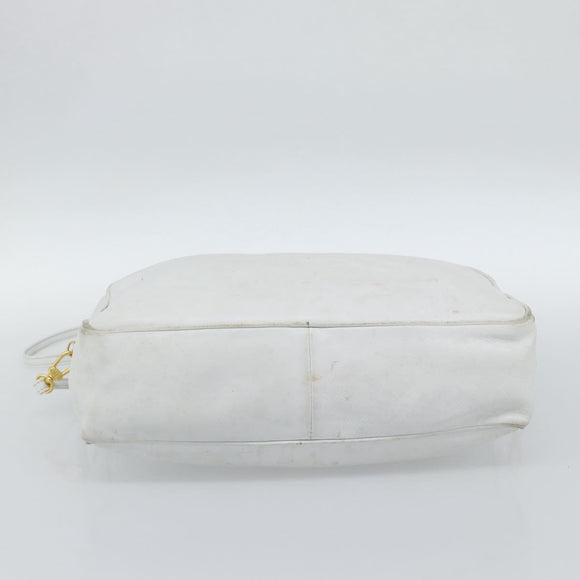 FENDI Hand Bag Leather 2way White Auth yk13942
