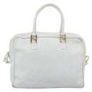 FENDI Hand Bag Leather 2way White Auth yk13942-13