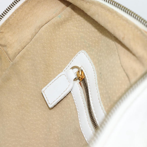 FENDI Hand Bag Leather 2way White Auth yk13942