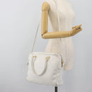 FENDI Hand Bag Leather 2way White Auth yk13942-31