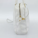 FENDI Hand Bag Leather 2way White Auth yk13942-3