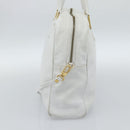 FENDI Hand Bag Leather 2way White Auth yk13942-4