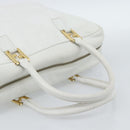 FENDI Hand Bag Leather 2way White Auth yk13942-8