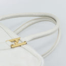 FENDI Hand Bag Leather 2way White Auth yk13942-9