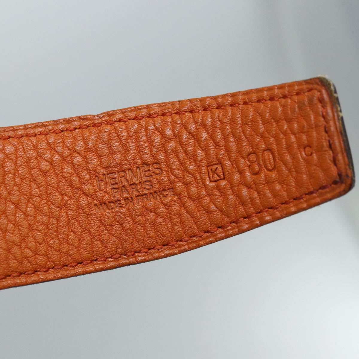 HERMES Constance Belt Leather 37.4"" Brown Auth yk13944