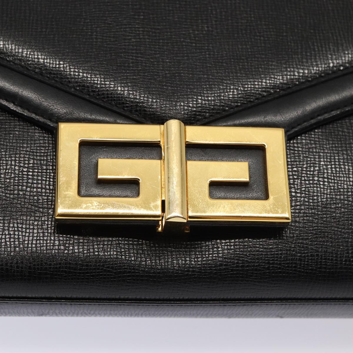 GIVENCHY Shoulder Bag Leather Black Auth yk13945