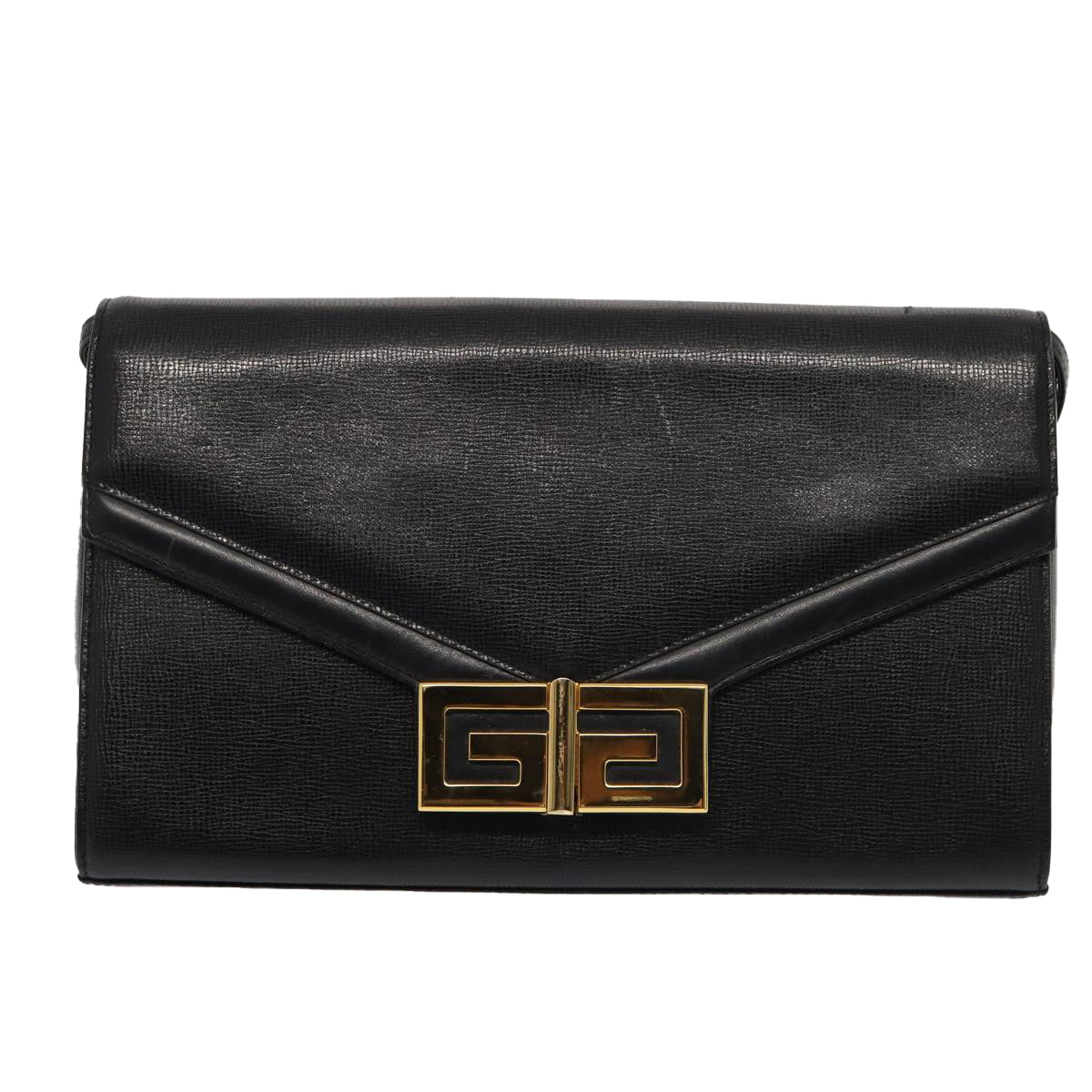 GIVENCHY Shoulder Bag Leather Black Auth yk13945 - 0