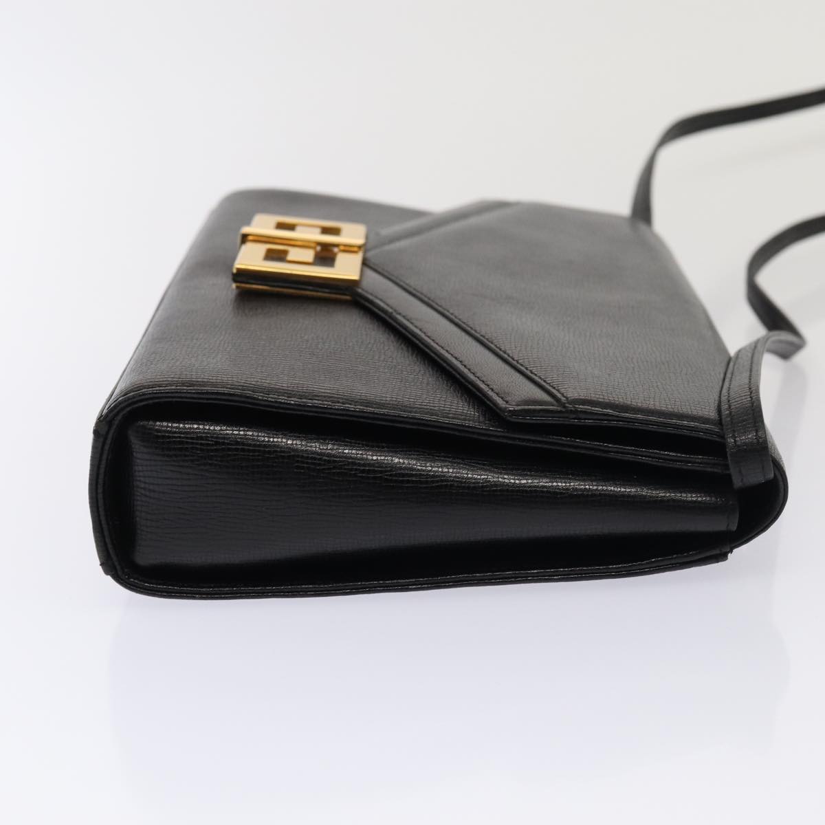 GIVENCHY Shoulder Bag Leather Black Auth yk13945