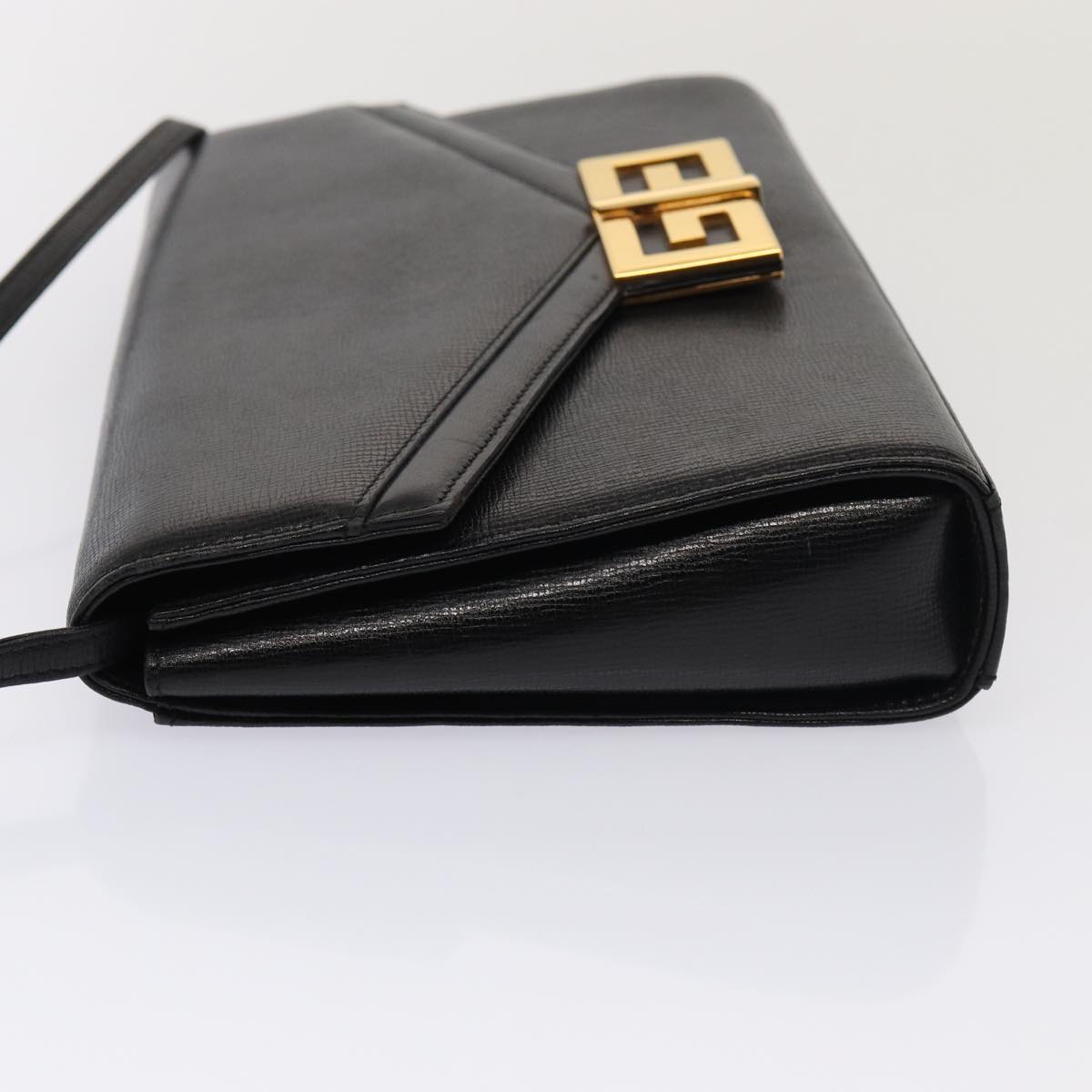 GIVENCHY Shoulder Bag Leather Black Auth yk13945