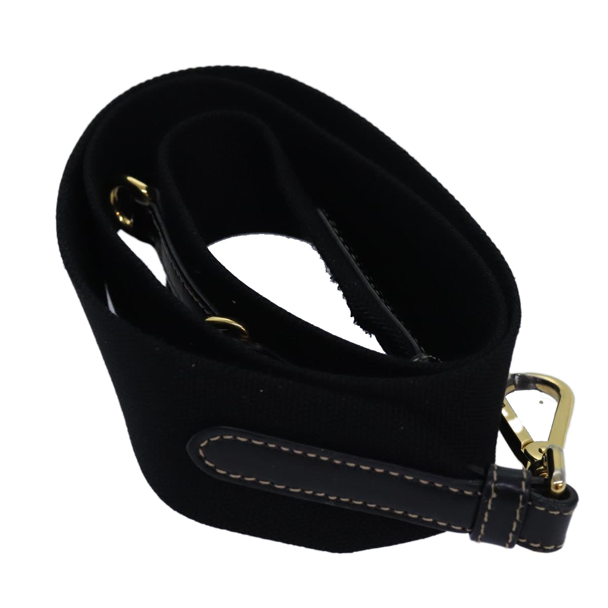 PRADA Shoulder Strap Canvas 40.2"" Black Auth yk13958