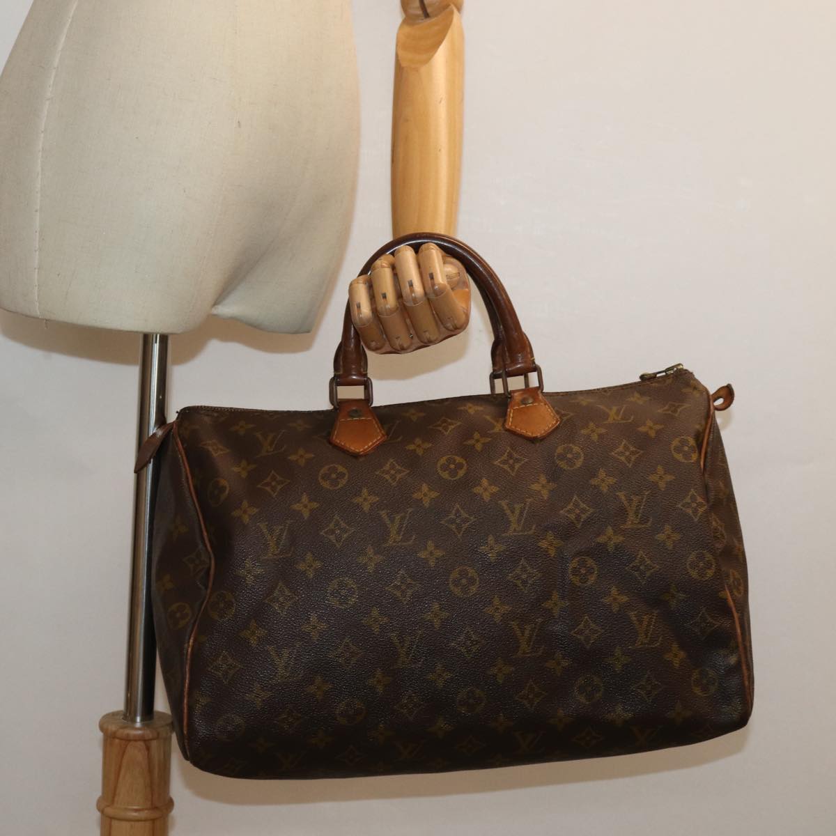 LOUIS VUITTON Monogram Speedy 35 Hand Bag Vintage M41524 LV Auth yk13969