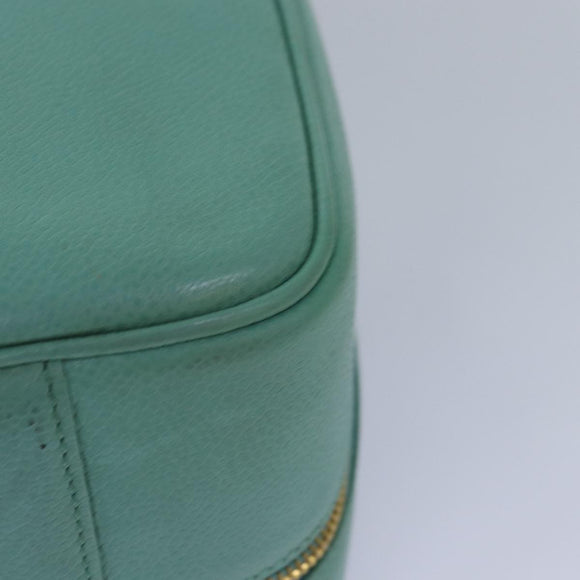 CHANEL Vanity COCO Mark Hand Bag Caviar Skin Emerald Green CC Auth yk13974AV