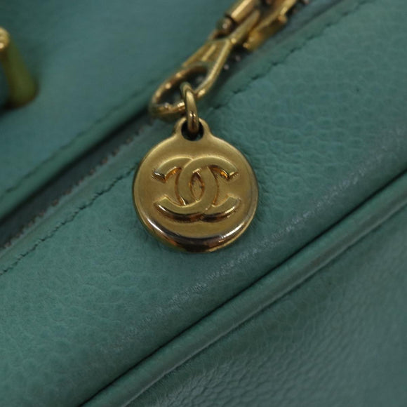CHANEL Vanity COCO Mark Handtasche Kalbsleder Smaragdgrün CC Auth yk13974AV