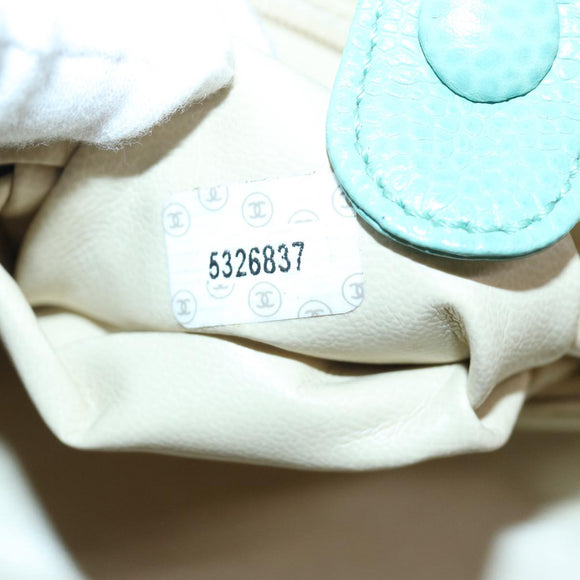 CHANEL Vanity COCO Mark Hand Bag Caviar Skin Emerald Green CC Auth yk13974AV