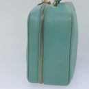 CHANEL Vanity COCO Mark Hand Bag Calf Skin Emerald Green CC Auth yk13974AV-4
