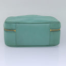 CHANEL Vanity COCO Mark Hand Bag Calf Skin Emerald Green CC Auth yk13974AV-5