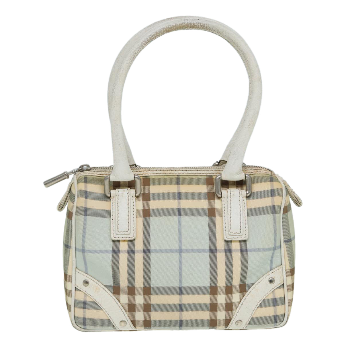 BURBERRY Nova Check Hand Bag PVC Blue Auth yk13985