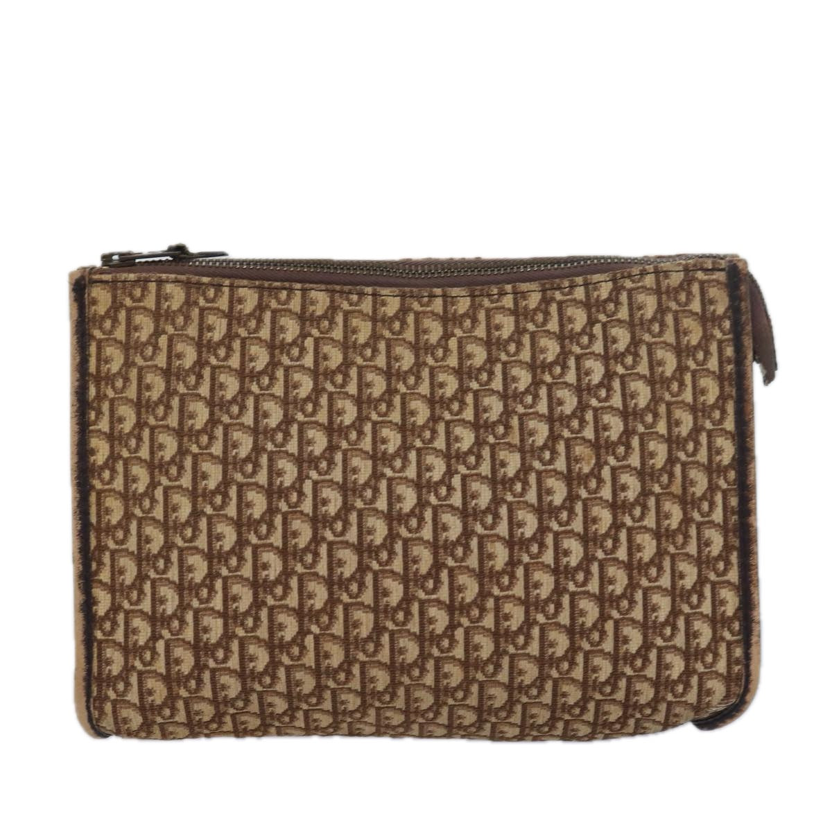 Christian Dior Trotter Canvas Clutch Bag Brown Auth yk13988 - 0