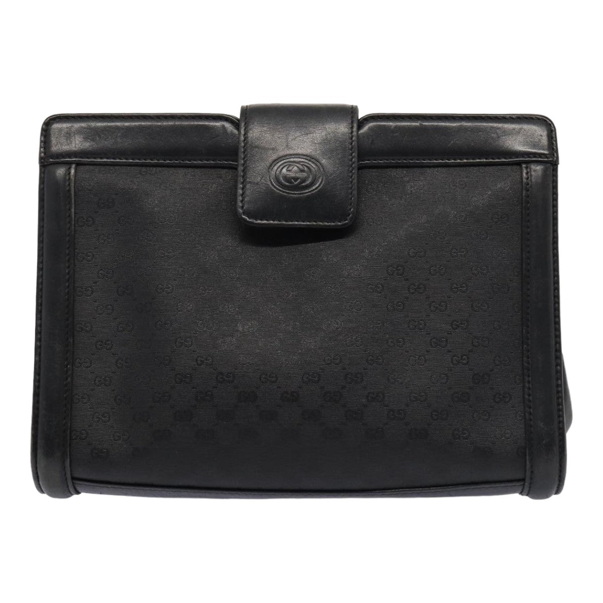 GUCCI Micro GG Canvas Clutch Bag Black 004 110 0364 Auth yk13989