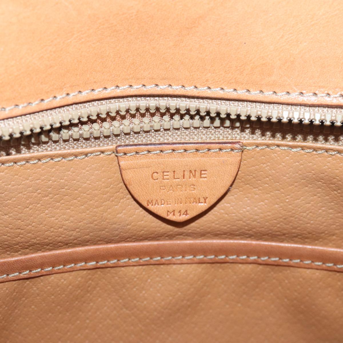 CELINE Macadam Canvas Hand Bag PVC Leather Brown Auth yk13991